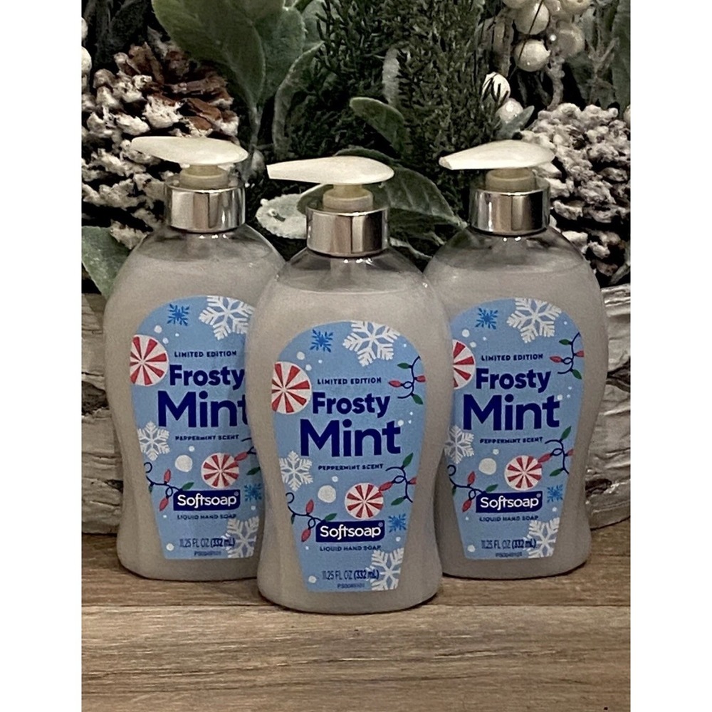 3 PACK Softsoap Liquid Hand Soap, Frosty Mint-Peppermint Scent, 11.25 Oz. RARE